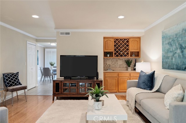 Living room with fireplace