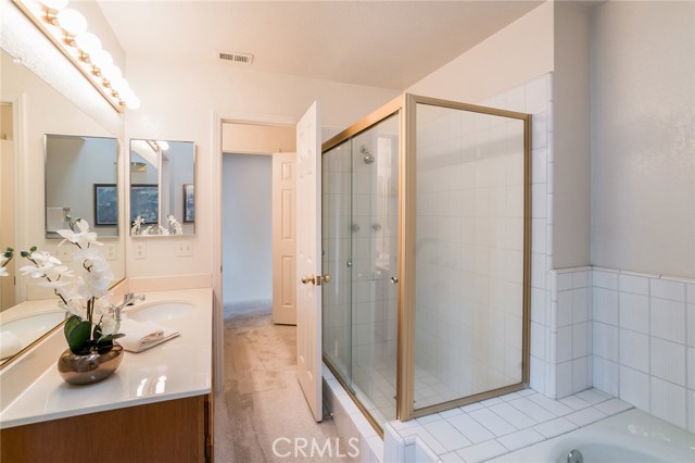 Master bath with sink, shower & tub