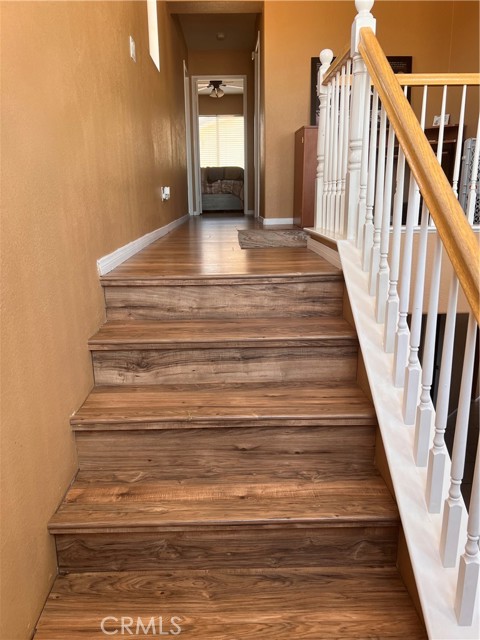 up stairs hard wood & hall