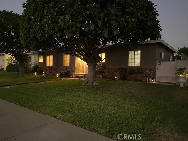 Front of home - evening (side view)