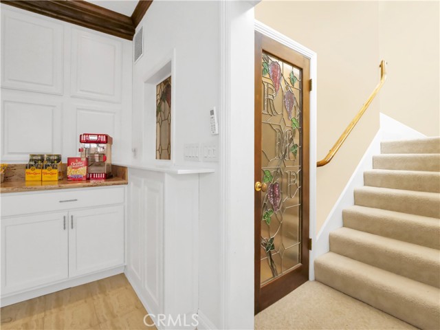 Entrance to wine room.