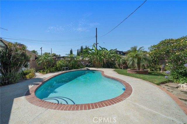 Spacious backyard with pool