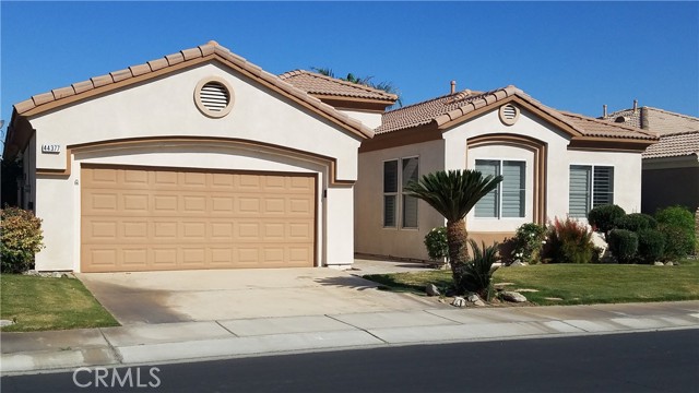 44377 Royal Lytham Drive Indio, California Enjoy stunning views of the golf course and mountains from this Prestwick model located on the 13th hole at Heritage Palms Country Club. This home features 3 bedrooms with two full baths, over 2,000 sqft of living space, a formal dining room, living room, and family room. The large kitchen features a center island, and direct access to the family room. Gorgeous plantation shutters throughout. The home also has its own in-ground spa. This is a guard-gated 55+ community. The HOA includes a clubhouse, a fitness center, indoor and outdoor pools, tennis courts and much more!