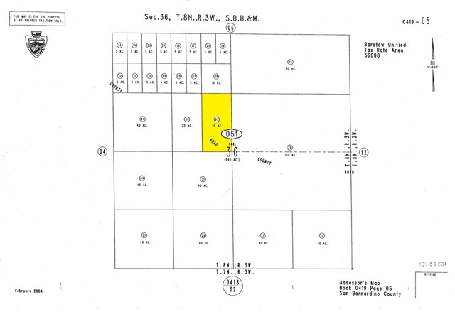 Detail Gallery Image 1 of 1 For 0 Hodge Rd, Barstow,  CA 92311 - – Beds | – Baths