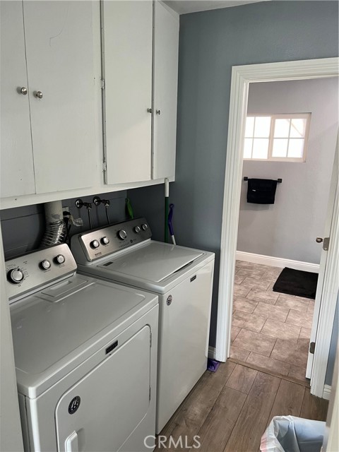 Spacious indoor laundry room