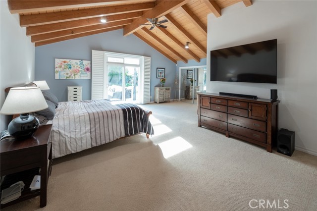 Master bedroom with vaulted ceiling
