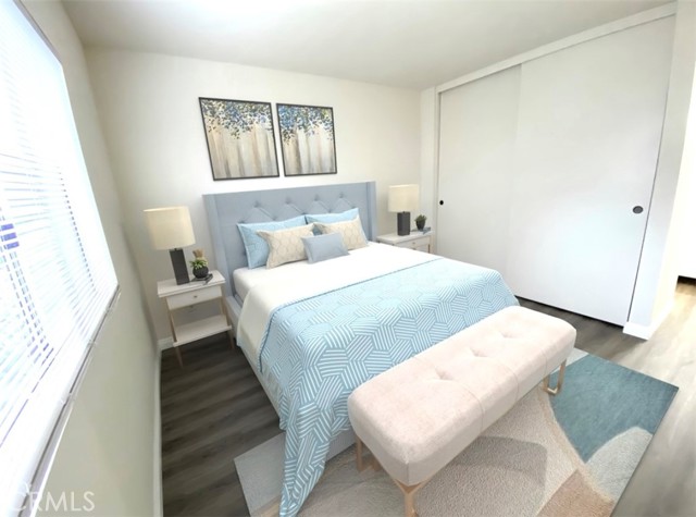 Digitally staged bedroom