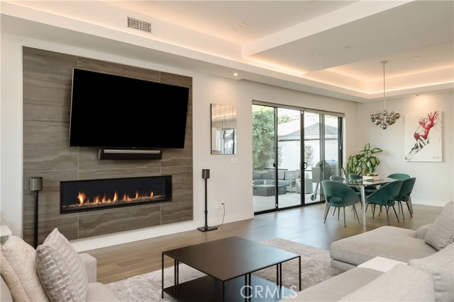 Living room with fireplace