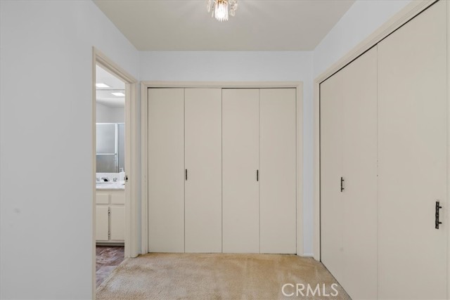 Primary Bedroom closets with ensuite bathroom.