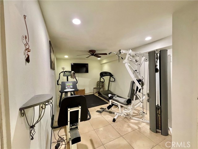 exercise room in back of garage