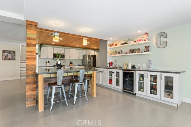 Loads of counter space complete with wine fridge