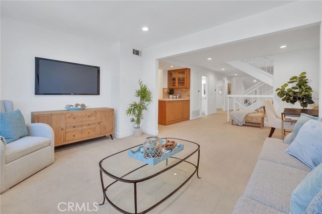 Family room right off the kitchen
