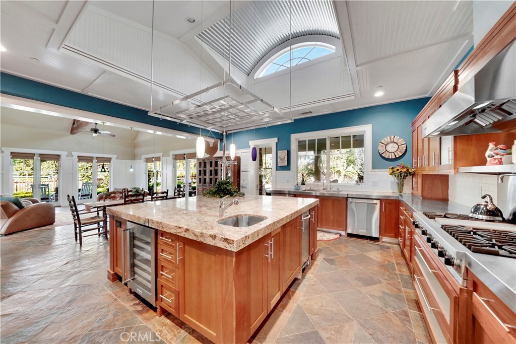 kitchen with fabulous custom ceiling