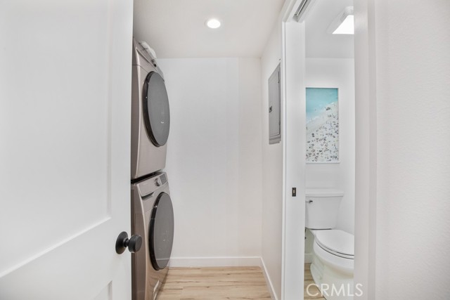 Powder Room Bathroom with in unit laundry.