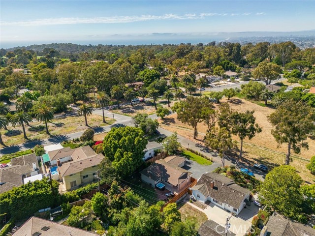 House and Meadow in foreground with Santa Monica Bay in distance