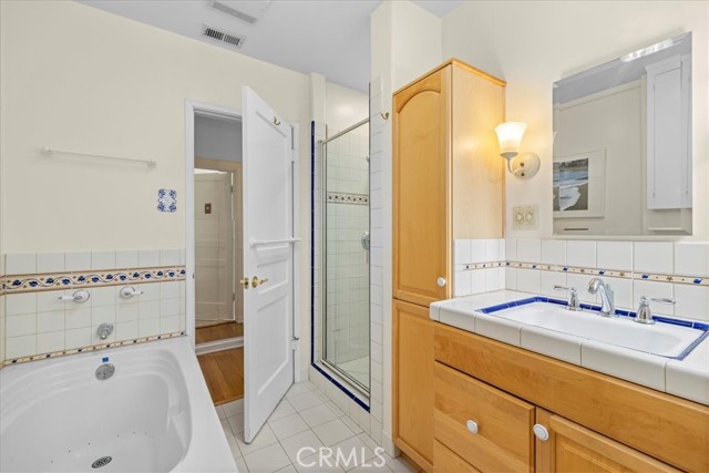 Hall bath with separate shower