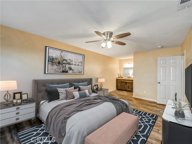 Virturally staged Primary Bedroom