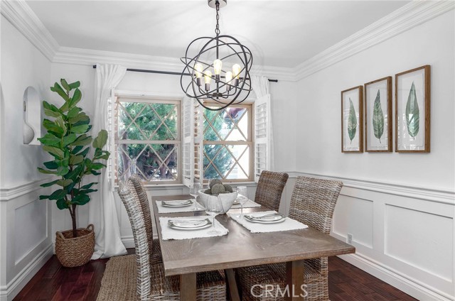 Formal dining room with wood floors! No matter what you serve, this room is perfect for any occasion!