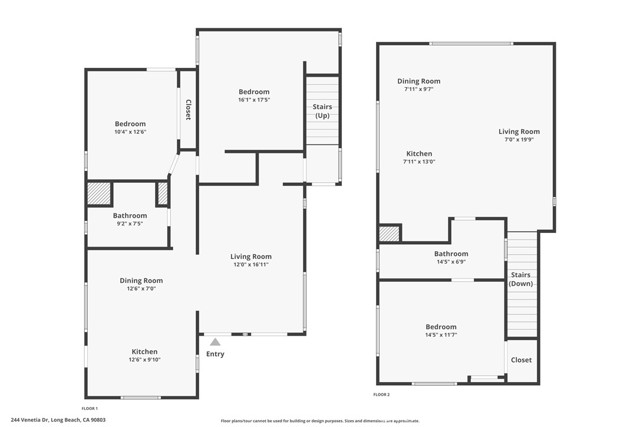 Floor plan for upstairs and downstairs