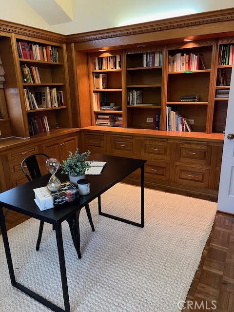 Wood Paneled Home Office