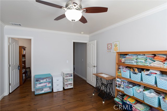 Spare bedroom used as a craft room.