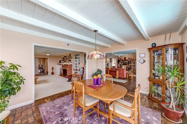 Dining room connected to family room and kitchen