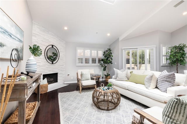 Vaulted ceilings in living room