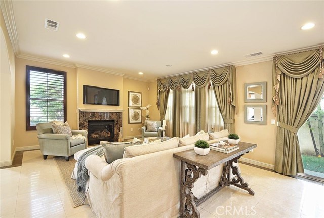 Living room with fireplace
