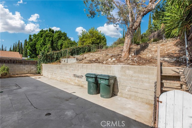 Backyard cement Area.