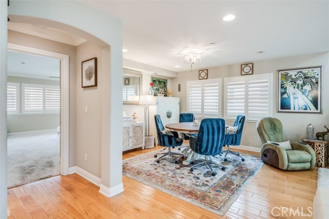 Dining area opens to the kitchen and living areas
