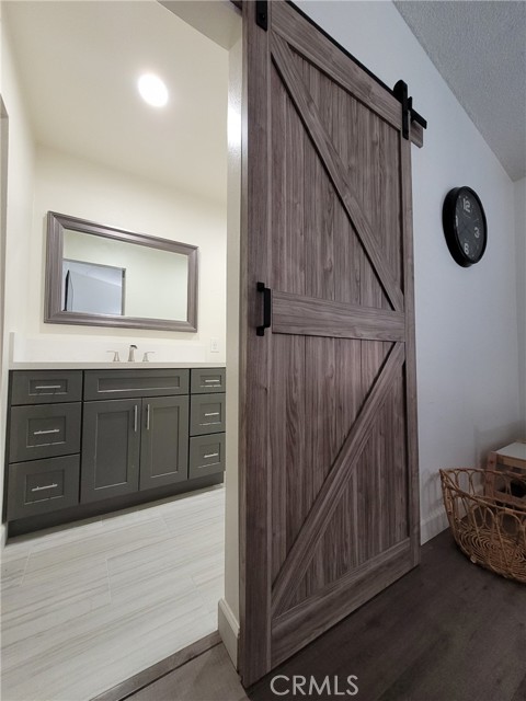 Barn door at Master bathroom