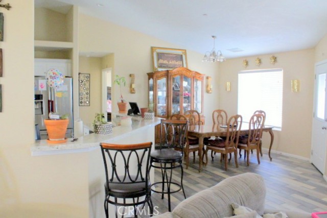 Kitchen open to living and dining areas.