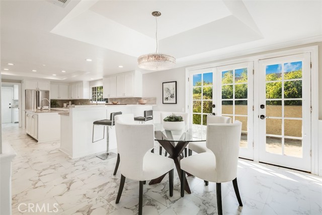Kitchen with French doors