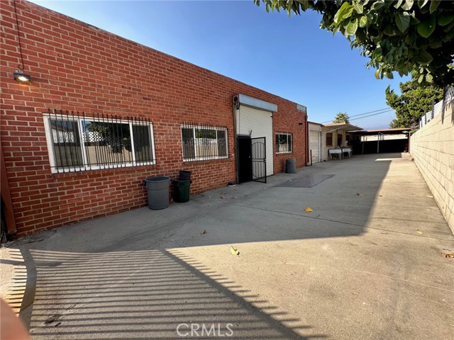Side yard of the building