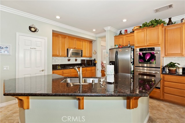 Kitchen with large island.  Perfect for entertaining