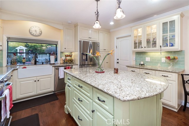 Custome kitchen with under cabinet lighting.