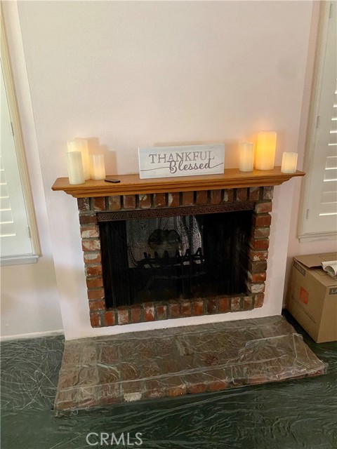 Cozy fireplace in living room