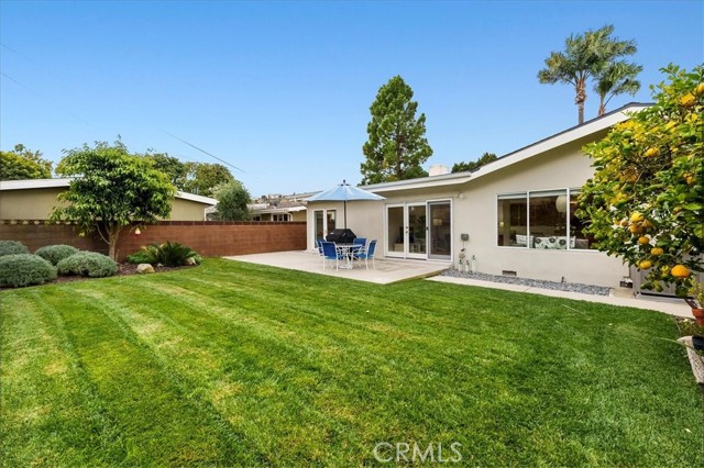 The backyard features lemon, avocado, orange, permission and pomegranate trees!