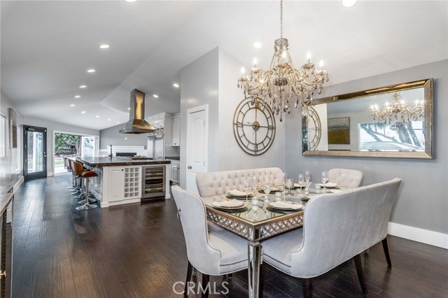 Large Chandelier in dining area.