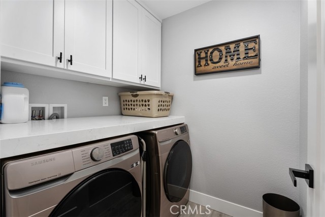 Indoor, upper level laundry room