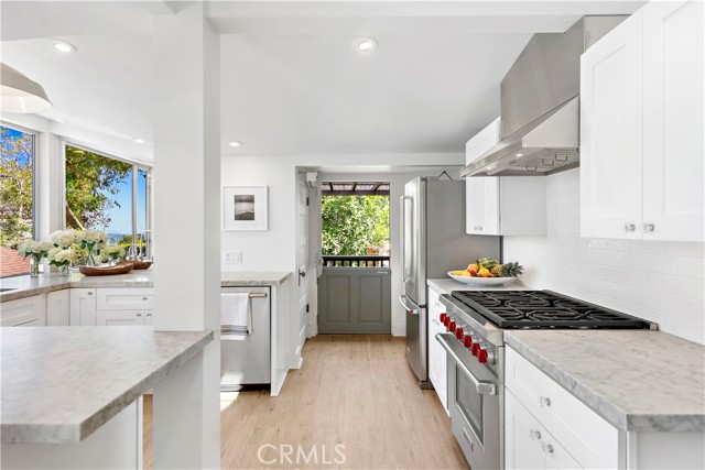 Remodeled kitchen with gas range