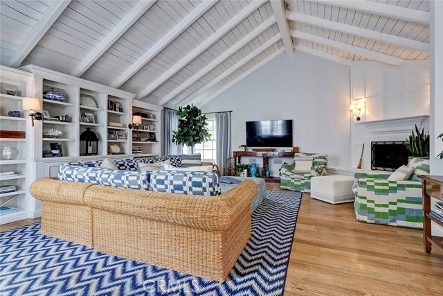 Rear Family Room with fireplace