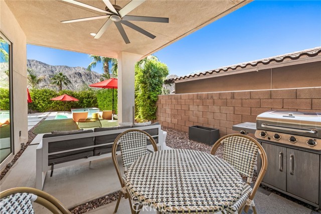 covered seating/dining area