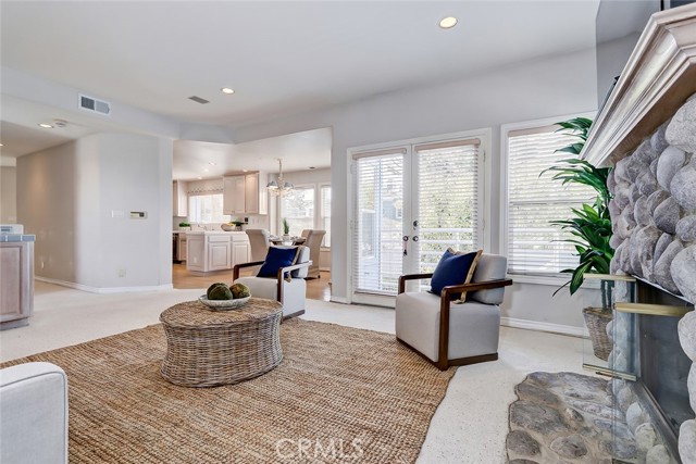 Family room adjacent to kitchen