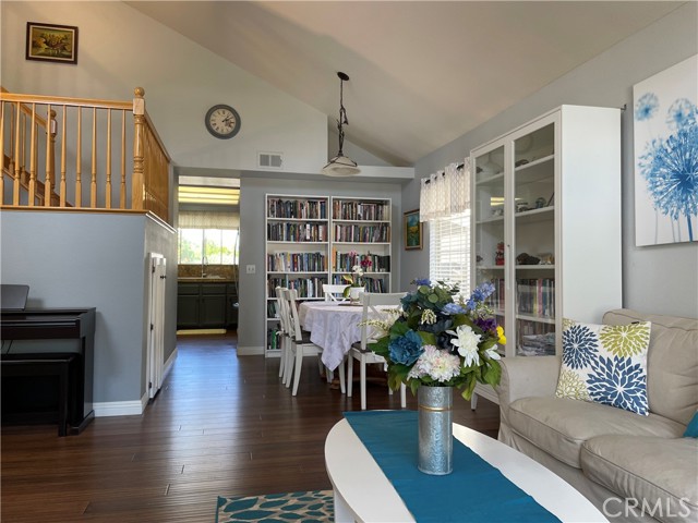 The living and dining room lead directly into the kitchen.