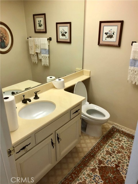 Powder bath near front door
