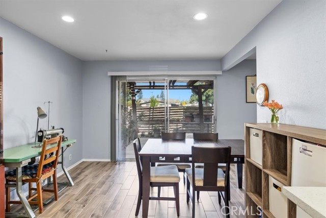 Kitchen and Dining Room opening to Patio