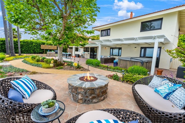View of the Fire Pit and Full Backyard Areas.