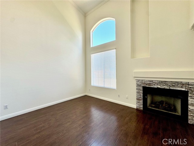 Cathedral ceilings in living room