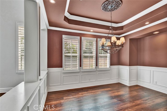 Dining room with wainscot